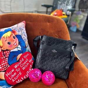 COACH Black Signature Crossbody Bag